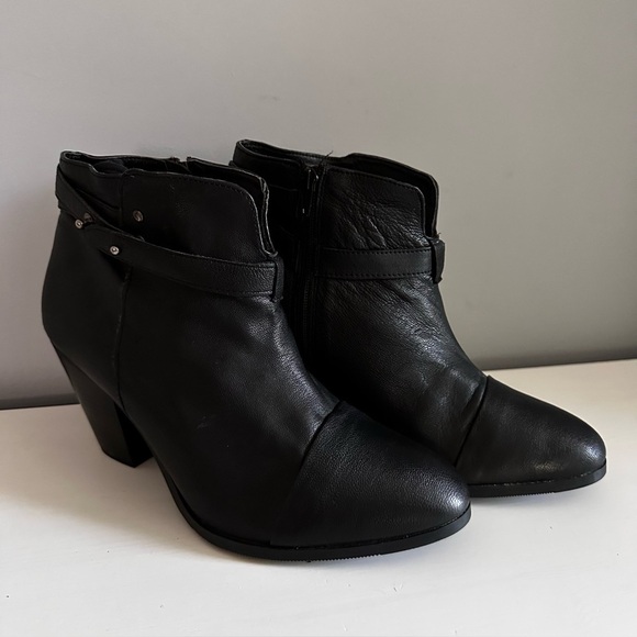 Addition Elle Shoes - Addition Elle Women’s Side Zip Black Heel Ankle Boots 12W